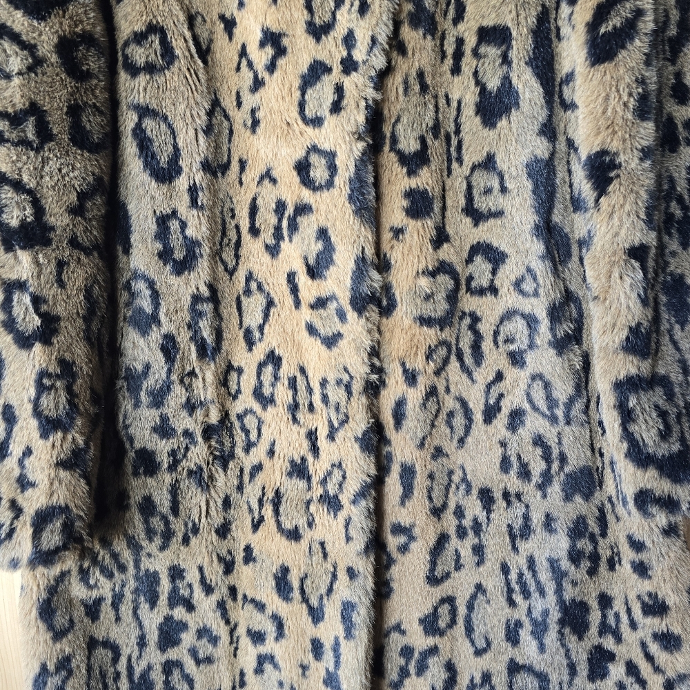 Vintage Olympia Limited Inc Leopard Print Faux Fur Parka Jacket Size Medium - Picture 4 of 12